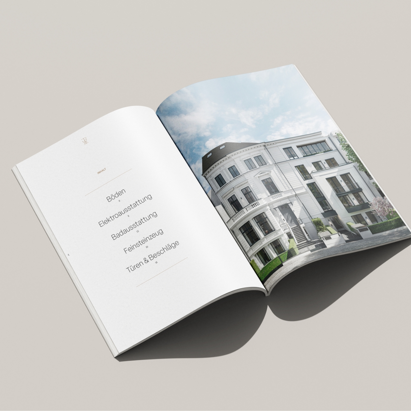 Studio Stertz Immobilienbranding – hochwertige Imagebroschüre für Wohnimmobilie in Hamburg Pöseldorf